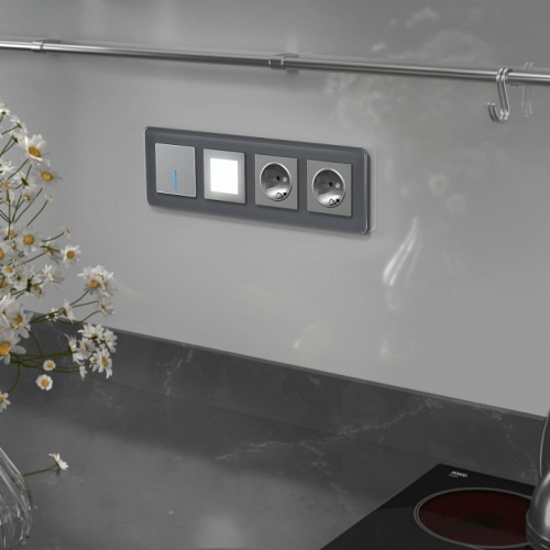 Рамка на 4 поста Werkel Elite (графит, стекло) W0042440 в Нижнем Новгороде фото 4