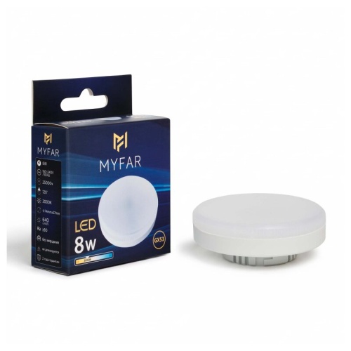 Лампа светодиодная MyFar Базис GX53 GX53 8Вт 3000K MB1301GX53-8W3K в Нижнем Новгороде фото 3