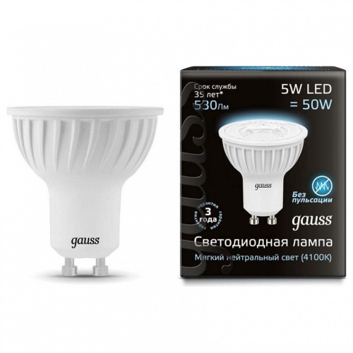 Лампа светодиодная Gauss 1015 GU10 5Вт 4100K 101506205 в Нижнем Новгороде
