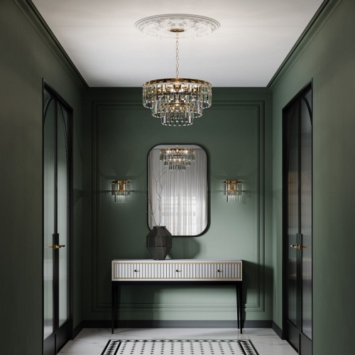 Подвесная люстра Eurosvet Elegante 10130/8 золото/прозрачный хрусталь Strotskis в Нижнем Новгороде фото 4