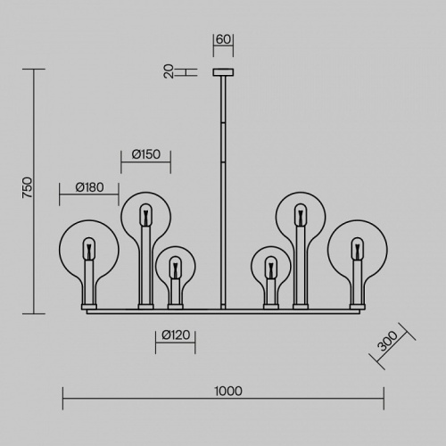 Люстра на штанге Maytoni Status MOD333PL-06B1 в Нижнем Новгороде фото 4
