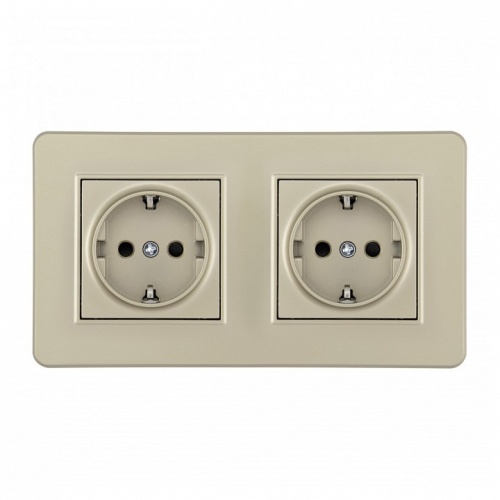 Розетка с заземлением и со шторкой Arte Milano SET16-2 SET16-2-40-1x2 shampan в Нижнем Новгороде