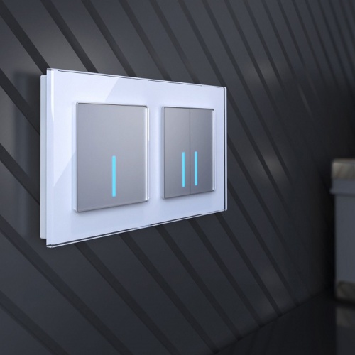 Выключатель одноклавишный с подсветкой без рамки Werkel серебряный W4510006 в Нижнем Новгороде фото 4