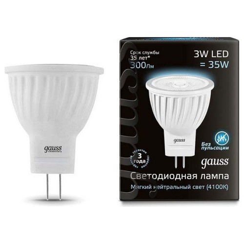 Лампа светодиодная Gauss 1325 GU4 3Вт 4100K 132517203 в Нижнем Новгороде