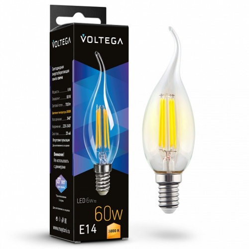 Лампа светодиодная Voltega Candle wind 6W E14 6Вт 3000K 7209 в Нижнем Новгороде