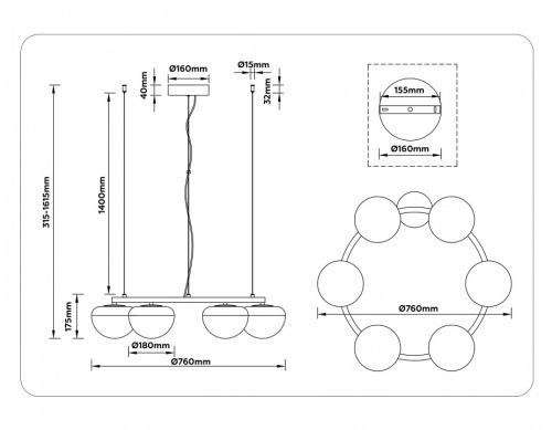 Подвесная люстра Ambrella Light LH LH12003 в Нижнем Новгороде фото 5