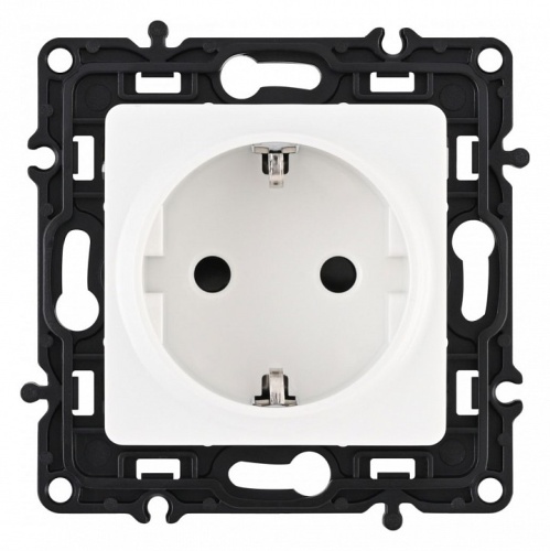 Розетка с заземлением и со шторкой, без рамки Arte Milano am-217 217.40-1.white в Нижнем Новгороде