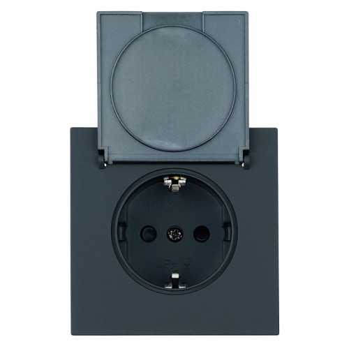 Розетка двойная с заземлением и со шторками, с крышкой Stekker Мия 50455 в Нижнем Новгороде фото 3