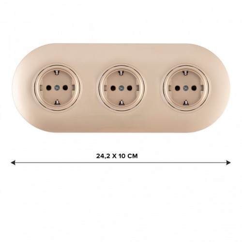 Розетка с заземлением и со шторкой Arte Milano SET08-3 SET08-3-40-1x3 shampan в Нижнем Новгороде фото 2