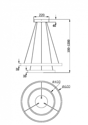 Подвесной светильник Maytoni Rim MOD058PL-L55BSK в Нижнем Новгороде фото 6