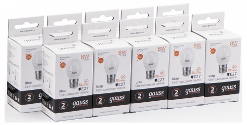 Лампа светодиодная Gauss  E27 8Вт 3000K 53218 в Нижнем Новгороде фото 6
