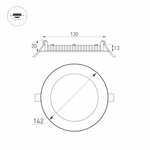 Светильник DL-142M-13W Warm White (Arlight, IP40 Металл, 3 года) в Радужном фото 8