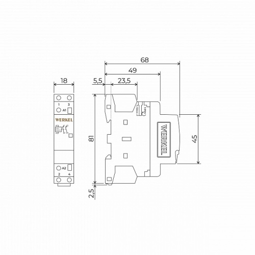 Контактор одномодульный Werkel  W941M25O в Нижнем Новгороде фото 2