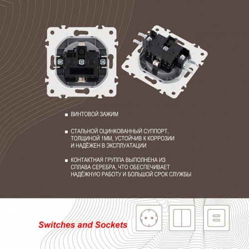 Розетка с заземлением и со шторкой, без рамки Arte Milano am-205 205.40-1.silver в Нижнем Новгороде фото 2