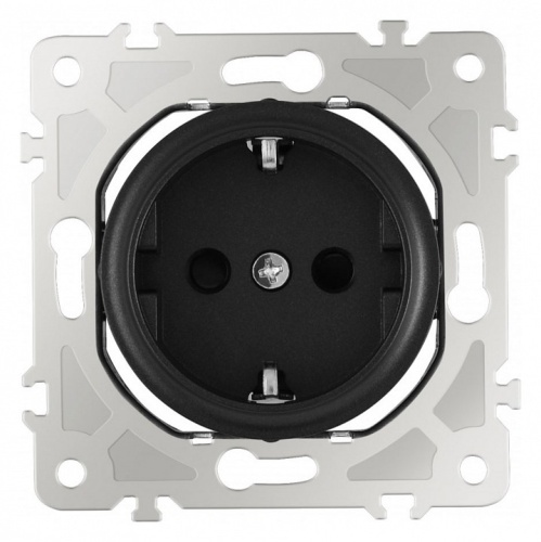 Розетка с заземлением и со шторкой, без рамки Arte Milano am-202 202.40-1.black в Нижнем Новгороде