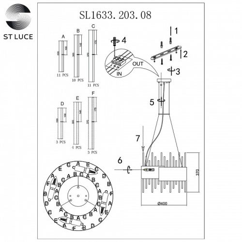 Подвесной светильник ST-Luce Olvera SL1633.203.08 в Ермолино фото 2