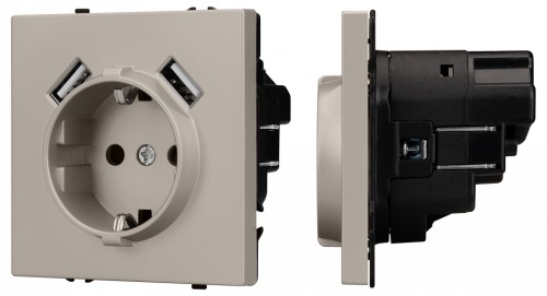 Розетка с заземлением и 2хUSB type A, без рамки Arlight SCT-NOBE 059442 в Нижнем Новгороде