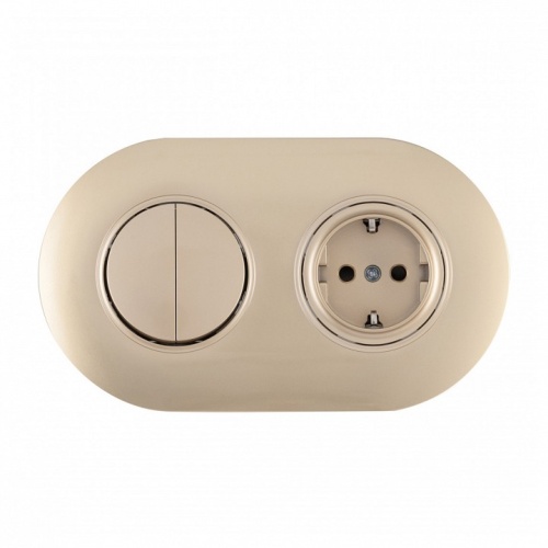 Блок с розеткой и выключателем Arte Milano SET08-2 SET08-2-40-1-30-2 shampan в Нижнем Новгороде