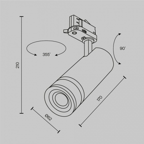 Светильник на штанге Maytoni Focus Zoom TR198-3-20W2.7K-Z-W в Симферополе фото 2