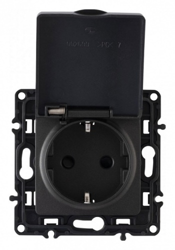 Розетка влагозащищенная с заземлением и со шторкой с крышкой Arte Milano am-217 217.41-1.black в Нижнем Новгороде фото 7
