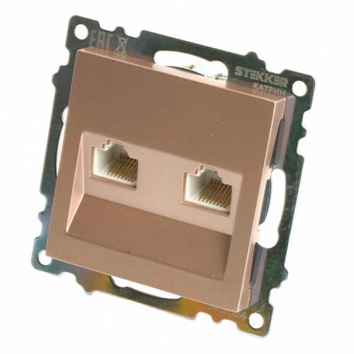Розетка двойная Ethernet RJ-45 без рамки Stekker Катрин 50004 в Нижнем Новгороде фото 8