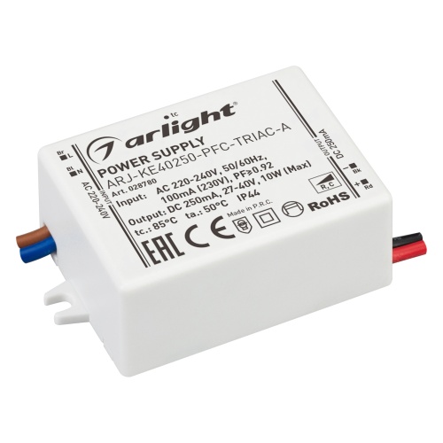 Блок питания ARJ-KE40250-PFC-TRIAC-A (10W, 250mA) (Arlight, IP44 Пластик, 5 лет) в Советске фото 2