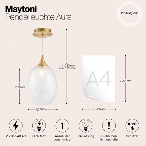 Подвесной светильник Maytoni Aura MOD016PL-01BS в Сочи фото 3