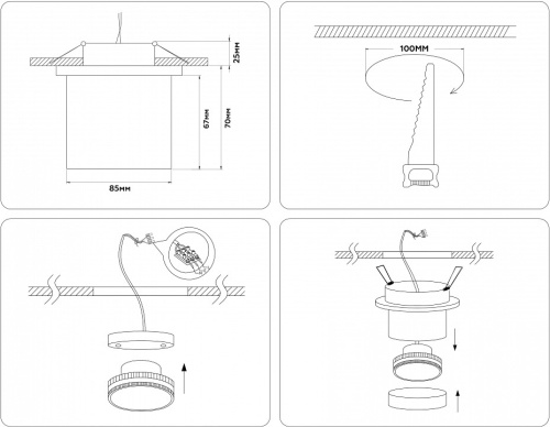 Встраиваемый светильник на штанге Ambrella Light TA TA1431 в Нижнем Новгороде фото 5