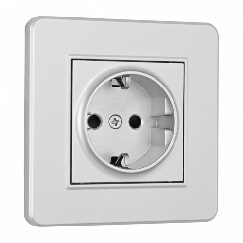 Розетка с заземлением и со шторкой Arte Milano SET16-1 SET16-1-40-1 silver в Нижнем Новгороде