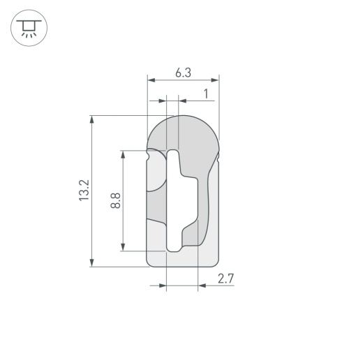 Силиконовый профиль WPH-FLEX-0613-SIDE-S8-10m WHITE (Arlight, Силикон) в Назарово