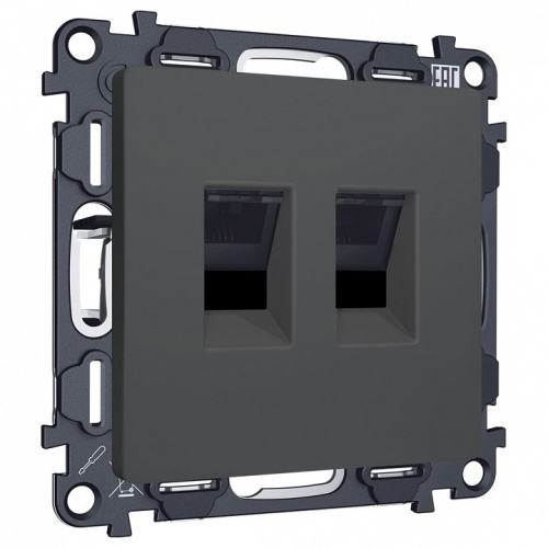 Розетка двойная Ethernet RJ-45 и со шторками, без рамки Ambrella Volt ALFA MA912110 в Нижнем Новгороде