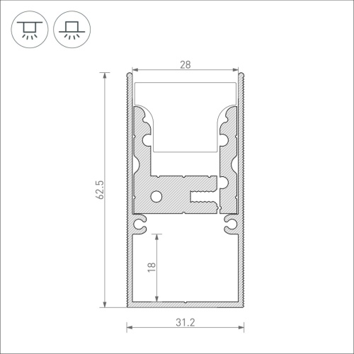 Профиль-держатель ARH-FLOOR27-H28-2000 (Arlight, Металл) в Боре