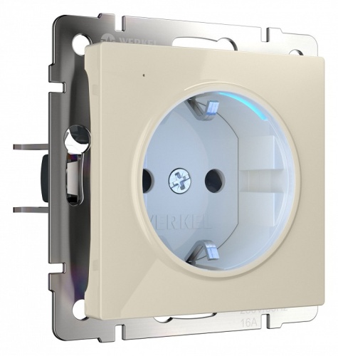 Розетка с заземлением с подсветкой, без рамки Werkel слоновая кость W1171403 в Нижнем Новгороде
