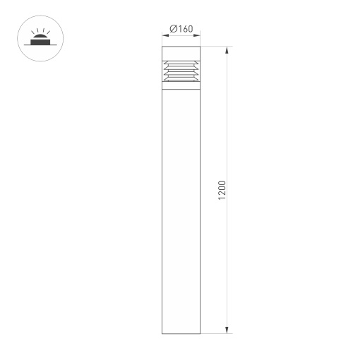 Светильник LGD-FRESNEL-BOLL-H1200-20W Warm3500-MIX (GR, 290 deg, 230V) (Arlight, IP65 Металл, 5 лет) в Великом Устюге фото 5