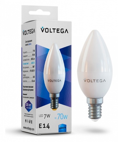 Лампа светодиодная Voltega Simple E14 7Вт 4000K 7049 в Костроме