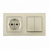 Блок с розеткой и выключателем Arte Milano SET06-2 SET06-2-30-2-40-1 shampan в Нижнем Новгороде