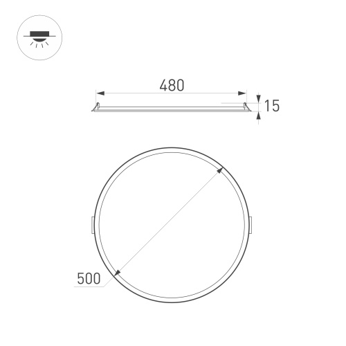 Светильник DL-EDGE-R500-40W Day4000 (WH, 115 deg, 230V) (Arlight, IP40 Металл, 3 года) в Качканаре фото 4