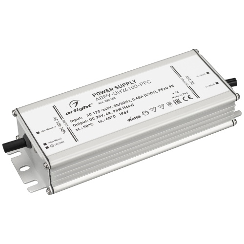 Блок питания ARPV-UH24100-PFC (24V, 4.0A, 96W) (Arlight, IP67 Металл, 7 лет) в Чусовом фото 2