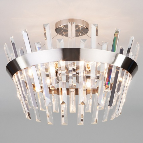 Светильник на штанге TK Lighting Steccato 10111/5 сатин-никель/прозрачный хрусталь Strotskis в Нижнем Новгороде