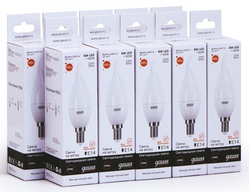 Лампа светодиодная Gauss Led Elementary Candle Tailed E14 6Вт 3000K 34116 в Нижнем Новгороде фото 4