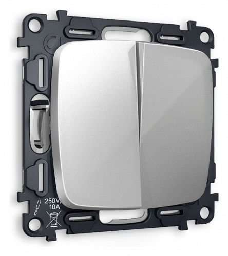 Выключатель проходной двухклавишный без рамки Ambrella Volt OMEGA MO403020 в Нижнем Новгороде