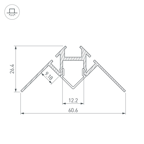 Профиль ARH-DECORE-S12-INT-2000 ANOD внутренний (Arlight, Алюминий) в Дудинке фото 7