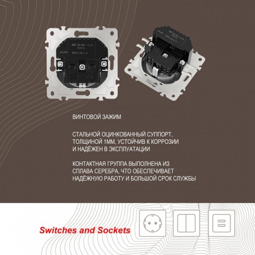 Розетка с заземлением и со шторкой и 2хUSB, без рамки Arte Milano am-206 206.47-1.silver в Нижнем Новгороде фото 2