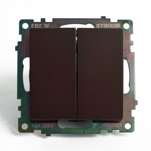 Переключатель двухклавишный без рамки Stekker Катрин 49170 в Нижнем Новгороде фото 7