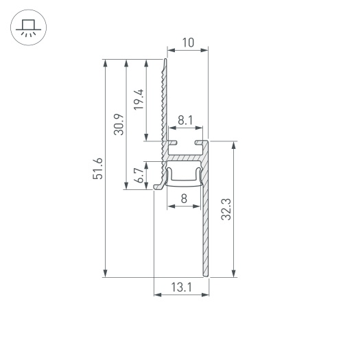 Профиль PLINTUS-FANTOM-H20-2000 WHITE (Arlight, Алюминий) в Советске фото 3