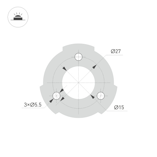 Светильник LGD-SWAMP-BOLL-H500-7W Warm3000 (GR, 93 deg, 230V) (Arlight, IP65 Металл, 3 года) в Советске фото 4