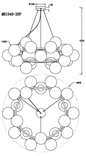Подвесная люстра MyFar Aerton MR1949-20P в Нижнем Новгороде фото 2