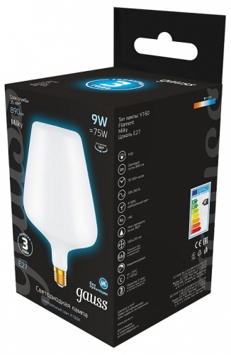 Лампа светодиодная Gauss Filament E27 9Вт 4100K 1016802209 в Нижнем Новгороде