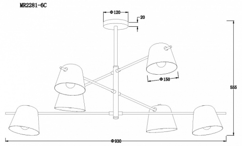 Люстра на штанге MyFar Clementine MR2281-6С в Нижнем Новгороде фото 5