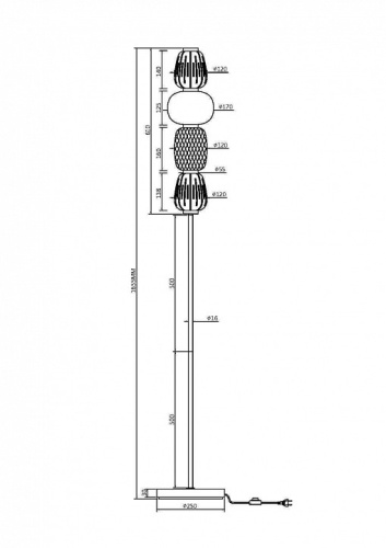 Торшер Maytoni Pattern MOD267FL-L32G3K в Ермолино фото 2